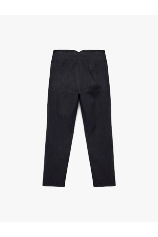 Koton Yüksek Bel Regular Fit Bel Detaylı Cigarette Pantolon Lacivert 6wak40115uw Lacivert