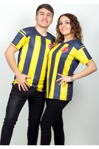 Çiftlere Özel Futbol Forması Sarı & Lacivert 19 Lacivert