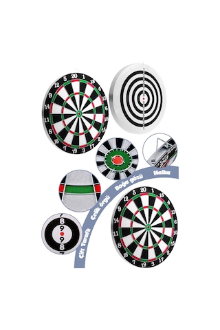 15 İnç Çift Taraflı Dart Tahtası Seti 6 Çelik Oklu Dart Hedef Tahtası Oyunu Takımı Dart Seti 517