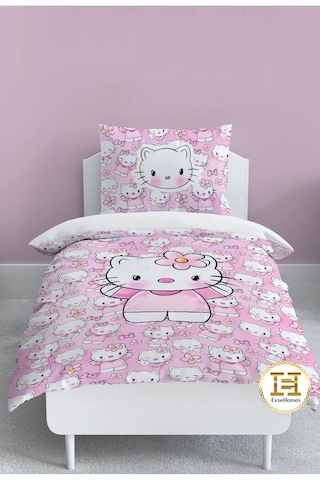 Dijital Baskı Hello Kitty Nevresim Takımı