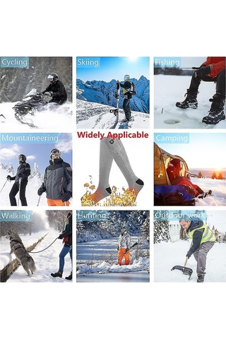 Maiyame Şarj Edilebilir Isıtmalı Çorap - 3 Seviyeli Ayarlanabilir Sıcaklık, Hızlı Isınma Çok Renkli