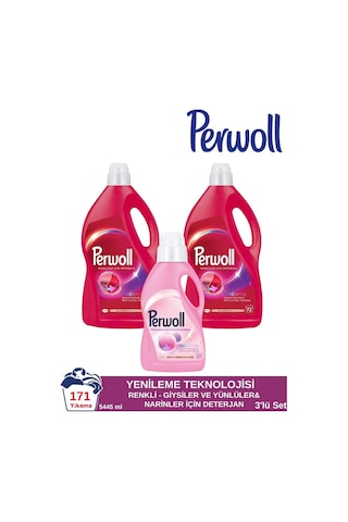 Perwoll Renkliler için Sıvı Çamaşır Deterjanı 2 x 3960 ML