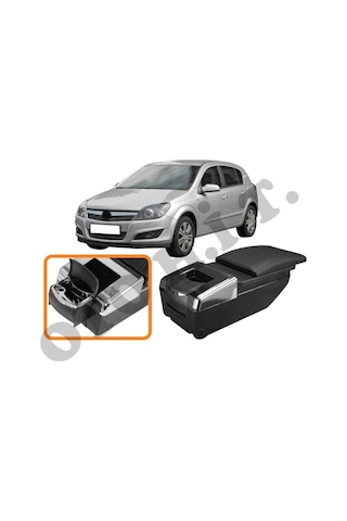 Opel Astra H Uyumlu Bardaklıklı Lüks Kol Dayama Kolçak Siyah İthal.
