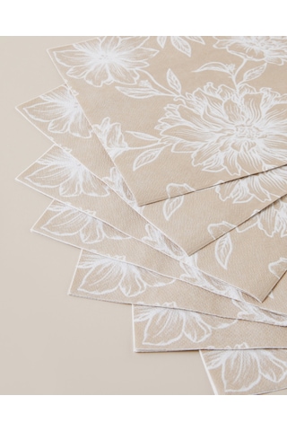 English Home Beige Blossom 20'li Kağıt Peçete 33x33 Cm Bej