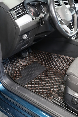 Honda Cıvıc Fd6 2007-2011 Siyah Üzeri Bakır Dikiş 8d Diamond Premium Tam Kaplama Deri Oto Paspas