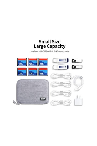 Novahub Bubm Mini Usb Kablolar & Depolama Çantası - Gri Pvc, Gri Renk Gri