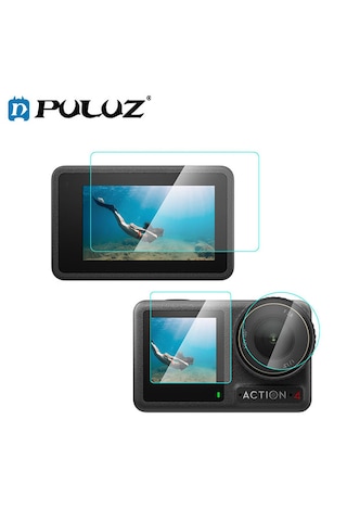 Djı Osmo Action 4 İçin Puluz 3'ü 1 Arada Ekran Temperli Cam Filmi