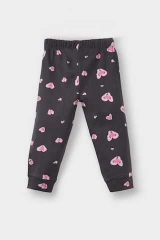 Defacto Kız Bebek Pijama Takımı Kalp Desenli Uzun Kollu Üst Uzun Alt F0640a525augr164 Gri-gr164