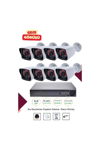 İrtech-8 Kameralı Güvenlik Kamera Seti Gece Görüşlü-su Geçirmez-tak Çalıştır G03