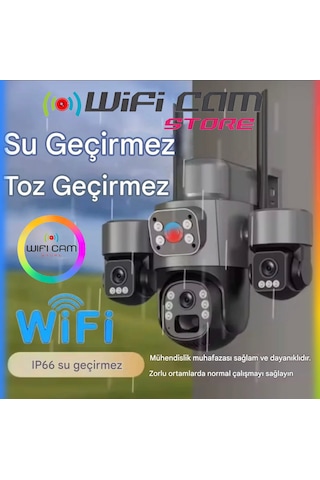 3 Kameralı 6 Motorlu Wifi Solar Kamera - Aov 7/24 Kayıt