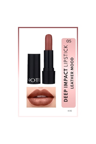 Note Cosmetique Deep Impact Lipstick Kremsi Dokulu Yarı Parlak Ruj 05 Leather Mood - Kahverengi