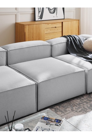 Most Mollis Orta Modül Berjer Silinebilir 32 Gri Keten Kumaş Yumu Gri