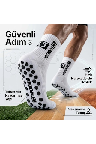 Womanandkids Wak Kaydırmaz Futbol Basketbol Tenis Erkek Spor Çorap, Beyaz, Kaymaz Çorap Tabanlı, Dikişsiz Ve Parf
