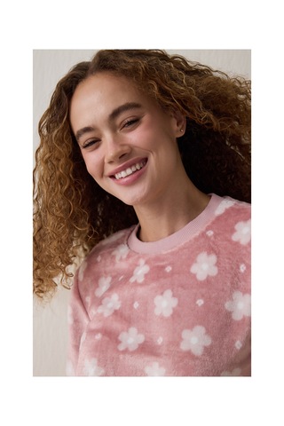Penti Pembe Pretty Daisies Uzun Kollu Termal Etkili Pijama Takımı