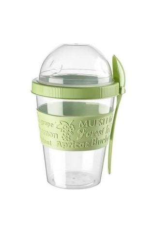 Titiz Yoğurt Kabı - Kendinden Kaşıklı Saklama Kabı- 600 ML