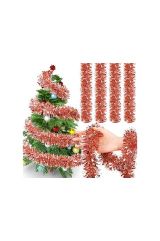 Yenigeldi 1 Adet 1.7 Metre Kırmızı Kalın Yılbaşı Püskül Süsü Tinsel Garland,süs T77, Kırmızı Genel