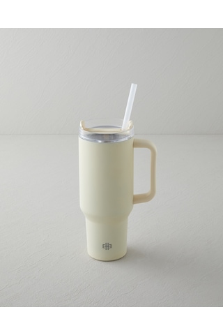 English Home Good Mood New Etna Çelik Termos 900 Ml Krem Krem