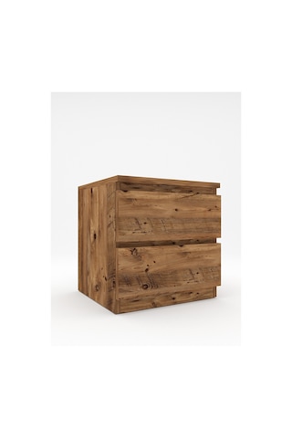 MBES MOBİLYA UMUT ATLANTİK CAM 45 CM KOMODİN 2 ÇEKMECELİ