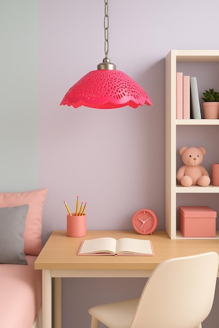 Fuşya Akrilik Avize Soft Pembe Modern Aydınlatma 35x35x12 Cm Pembe