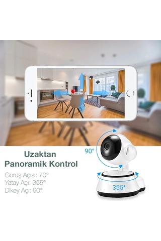 Ally V380 1080p Hd Gece Görüşlü Hareket Sensörlü Wıfı Güvenlik Kamerası- 5775 Beyaz
