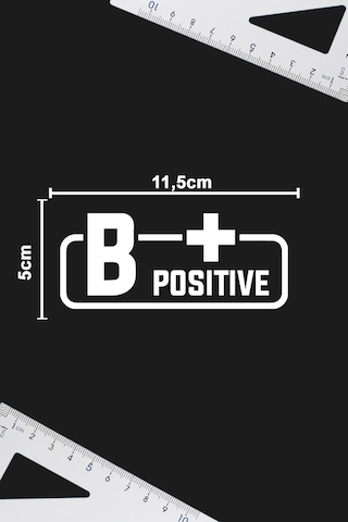 B+ Pozitif Kan Grubu Sticker - Oto Sticker - Araba Sticker - Motor Sticker - 11,5cm X 5cm - Siyah