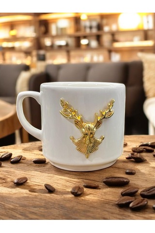 Seramik Kupa Bardak Geyikli Tasarım