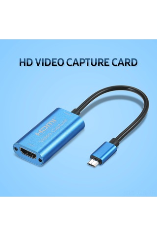 Hd Video Yakalama Kartı Maksimum 4k Giriş 1080p Çıkış Destekler Küçük Boyut Alüminyum Alaşımlı Kasa Geniş Uyumluluk Mikro Usb Arayüzü