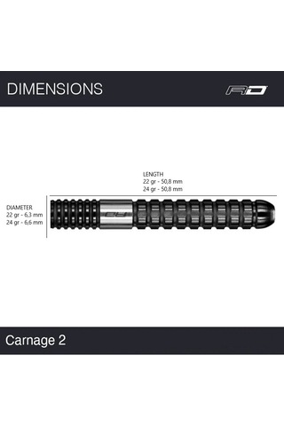Red Dragon Carnage 2 % 90 Tungsten Çelik Uçlu Dart Oku