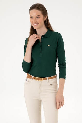 U.S. Polo Assn. Kadın Koyu Yeşil Basic Polo Yaka Sweatshırt 50313593-VR079