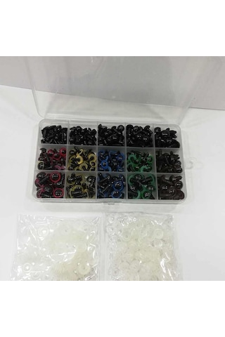 Amigurumi Kilitli Göz Seti Renkli ( 150 Çift ) - Kutu Hediyeli