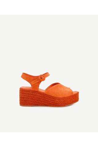 Yargıcı Platform Taban Deri Espadril 25ykay4030x 582 Turuncu