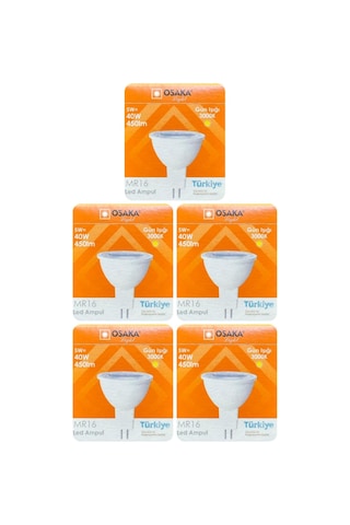 5w 40w Sarı Işık 3000k Mr16 G4 Led Çanak Ampul, 5 Adet Diğer