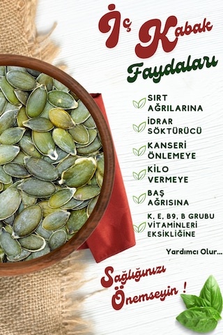 Meşhur Nevşehir Yüksek Proteinli Yerli Vegan Tuzsuz Çiğ Kabak Çekirdeği Içi Cucurbita Pepo 100gr