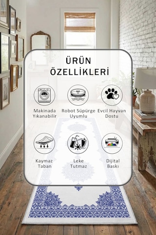 Yıkanabilir Yolluk 42 Beyaz