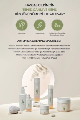 Missha Artemisia Annua Özü İçeren Hassas Ciltler İçin Kızarıklık Karşıtı Bakım Seti