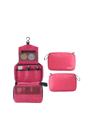 Asılı Kanca Ile Taşınabilir Tuvalet Çantası Tuvalet Gül Kırmızısı Diğer