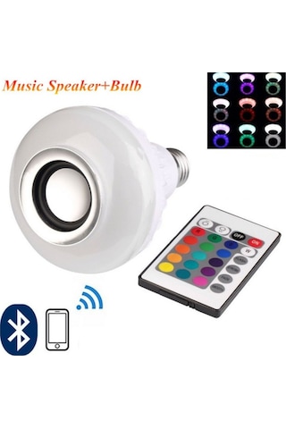 Uzaktan Kumandalı Bluetooth Hoparlör Rgb Led Ampul Speaker