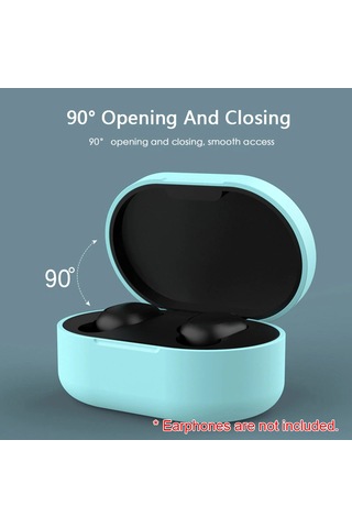 Honmex Xiaomi Redmi Airdots Gençlik Versiyonu İçin Silikon Korumalı Kılıf - Şok Ve Çizik Koruma - 8 Renk Seçeneği - Hafif Ve Temizlenebilir Açık Mavi