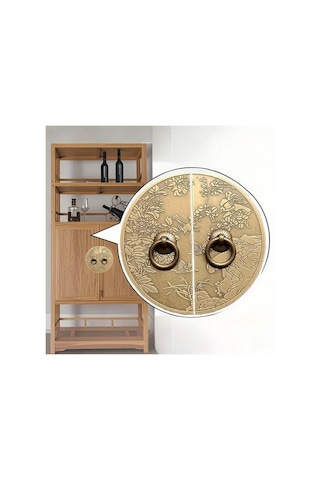 Willowhaven 2 Adet Pirinç Vintage Dolap Ve Mobilya Kulpları Parlak Yuvarlak Kapı Tokmakları