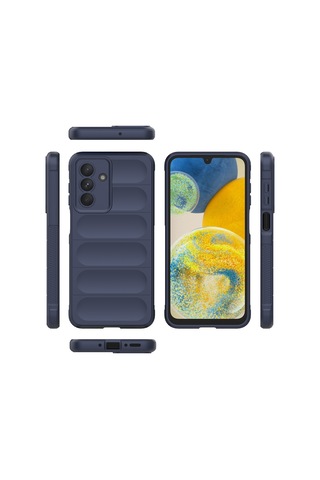 Galaxy Uyumlu A56 Kılıf Esnek Tpu Oyuklu Arka Yüzey Tasarımlı Zore Etnik Silikon Kapak - Koyu Yeşil Koyu Yeşil