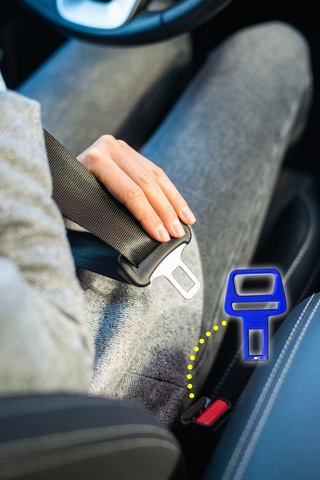 Emniyet Kemeri Aparatı, Şişe Açıcı, Evrensel Uyumlu, Mavi Renk