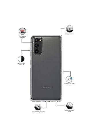 Samsung Galaxy Uyumlu S20 FE Kılıf Kamera Korumalı Tıpalı Şeffaf Silikon Kapak