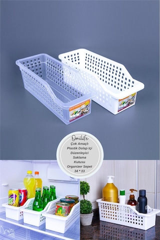 Çok Amaçlı Plastik Dolap Içi Düzenleyici Saklama Kutusu Organizer Sepet 34 13 Diğer