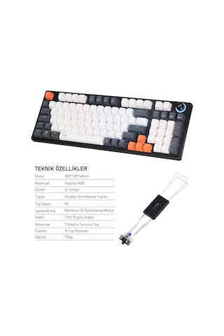 Gameagle Strike Plus MK-96X1BAB Mekanik Işıklı Blue Switch Gamer Oyuncu Klavye