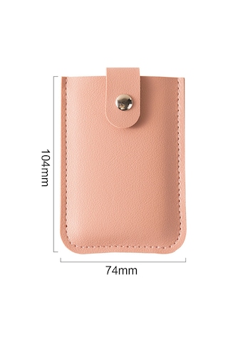 Kosona Kırmızı Pu Deri Gizli Çekmeli Kartlık - 5 Kartlık, Basit Erişim, Butonlu Kapanma, Hafif Ve Taşınabilir