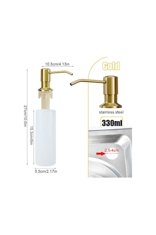 H-kitchen Sıvı Sabunluk Paslanmaz Çelik Pompa Ankastre Lavabo Sabunluk Silikon Uzatma Tüpü İle Mutfak Sabunu Şişesi