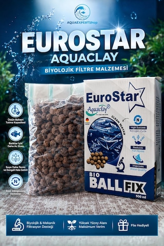 Eurostar Filtre Malzemesi - Aquaclay Biyolojik 500 Ml - Filtre Hediyeli - Çok Yüksek Bakteri Tutma Kapasitesi
