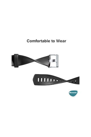 Fitbit Charge 2 İçin Kordon, Silicone Sport Band Siyah Ahşap