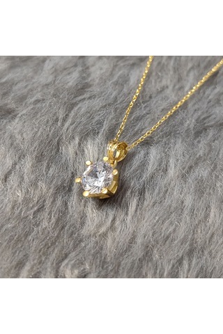 Chavin 2 Carat Swarovski Tektaş Gümüş Kadın Kolye Dh18Sr