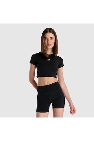 New Balance Wnt1534 Kadın Siyah T-shirt - Wnt1534